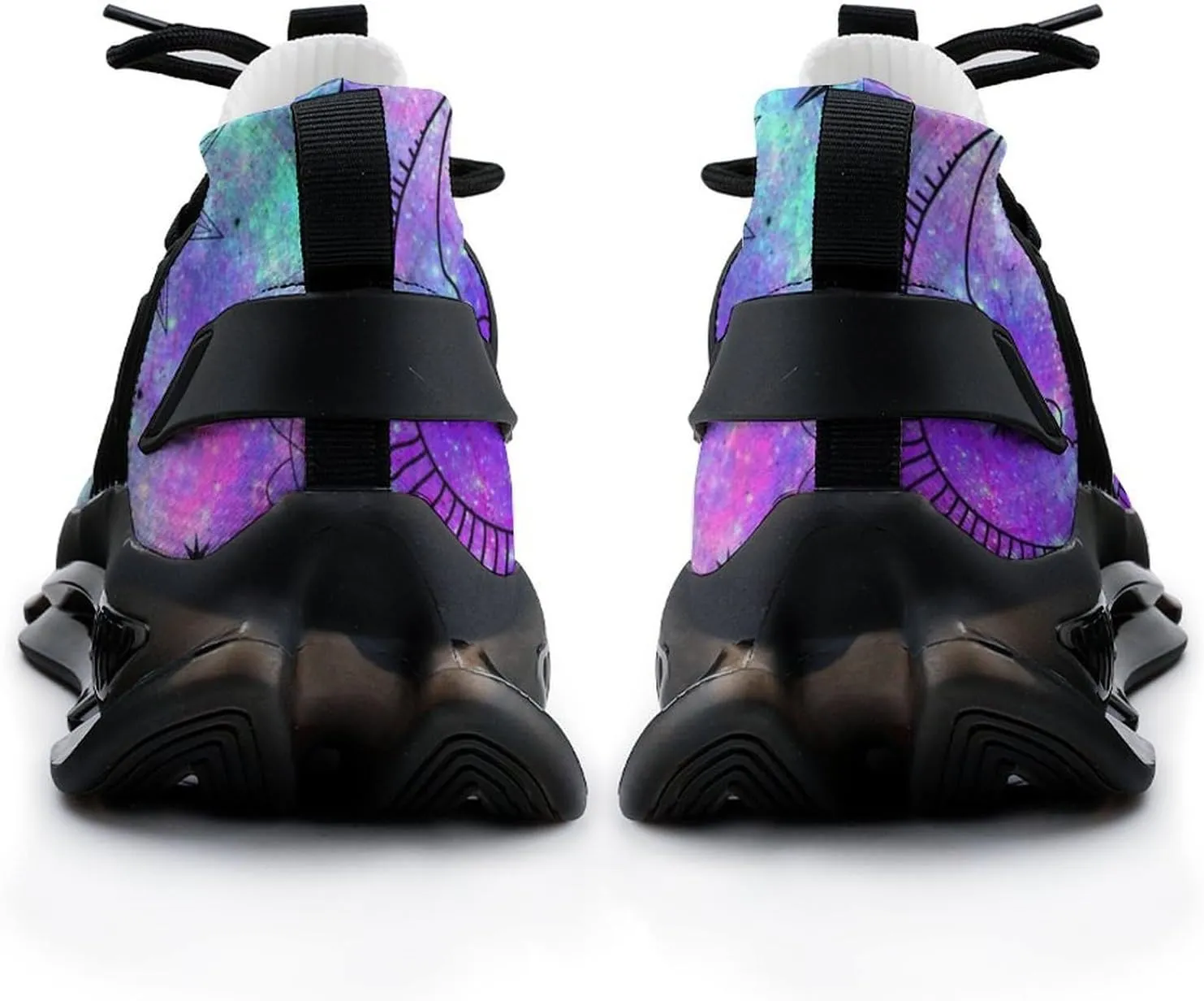 Astrological Galaxy Print Walking Shoes for Men Lightweight Tennis Fashion Elastic Sports Shoes Cushion Basketball Shoes