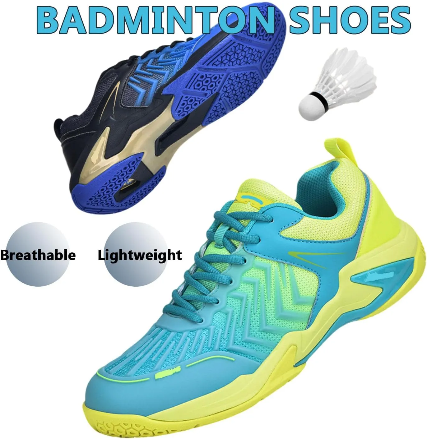 Buhelyc Men Women Badminton Sneakers Tennis Shoes Racquet Sport Shoes Lightweight Comfort for Indoor Outdoor Court Training