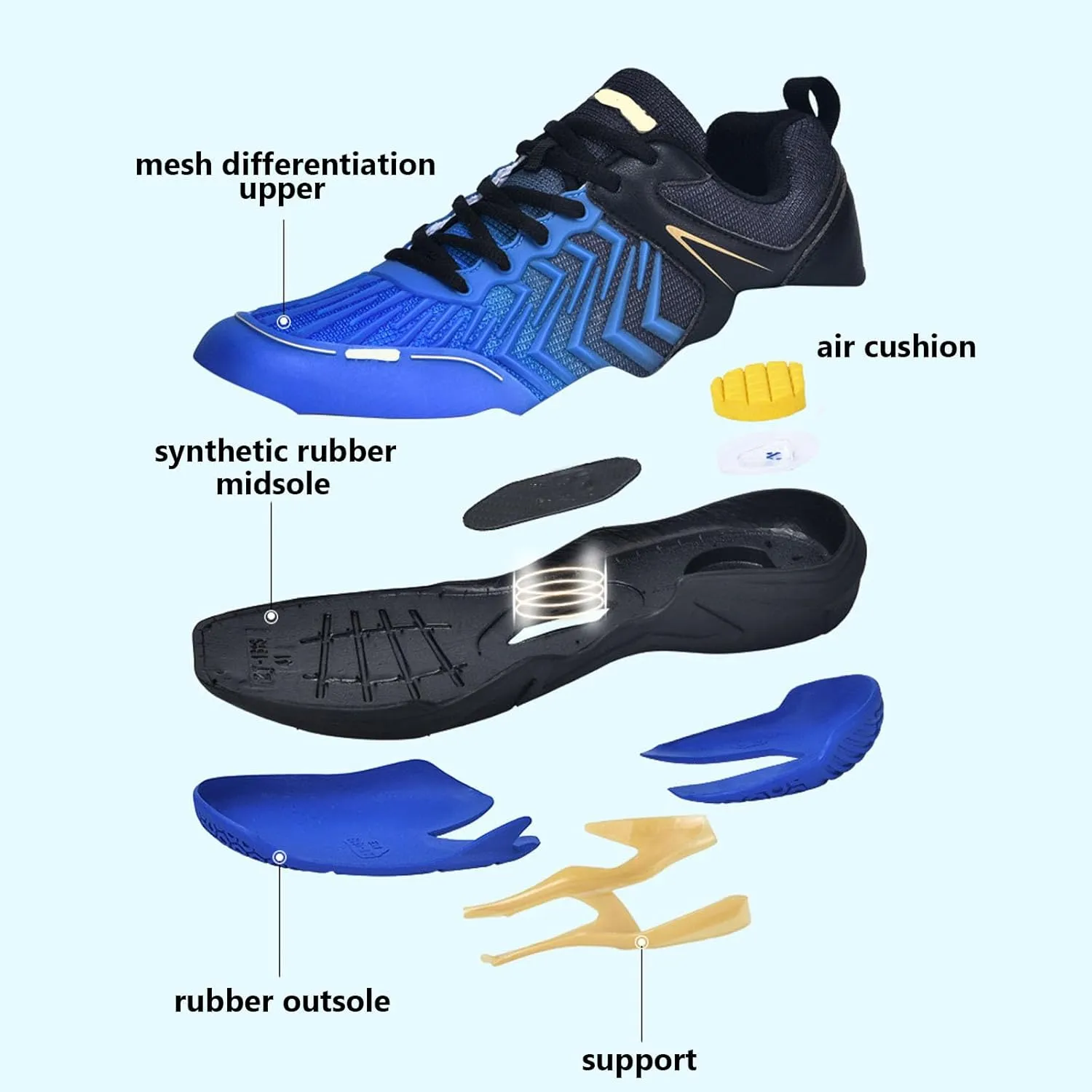 Buhelyc Men Women Badminton Sneakers Tennis Shoes Racquet Sport Shoes Lightweight Comfort for Indoor Outdoor Court Training