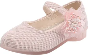 Girls Mary Jane Flats with Flower Low Heels Flower Girl Dress Shoes Pump Toddler Girls School Party Girls Mary Janes