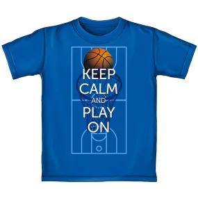 Keep Calm and Play On Basketball Adult Tee Shirt (Adult XL
