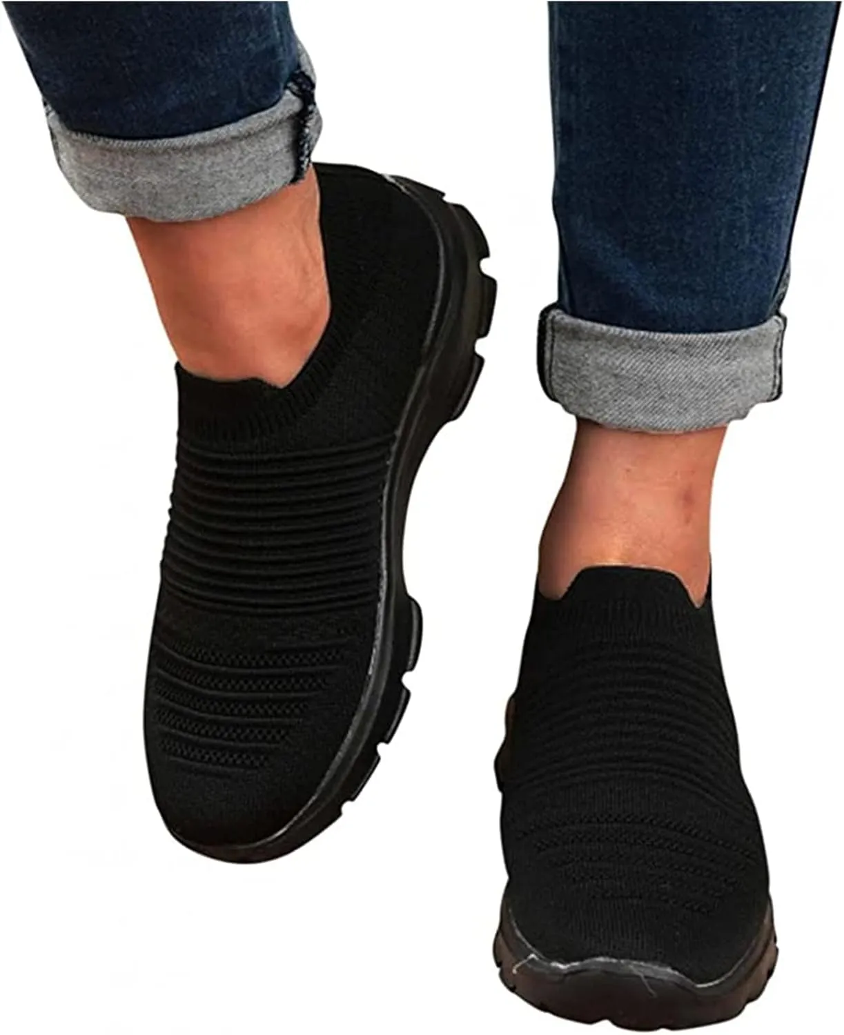 Ladmiple Sneakers For Women Comfortable Shoes Slip On Casual Walking Shoes Dressy Summer Fashion Non Slip Flats Loafers