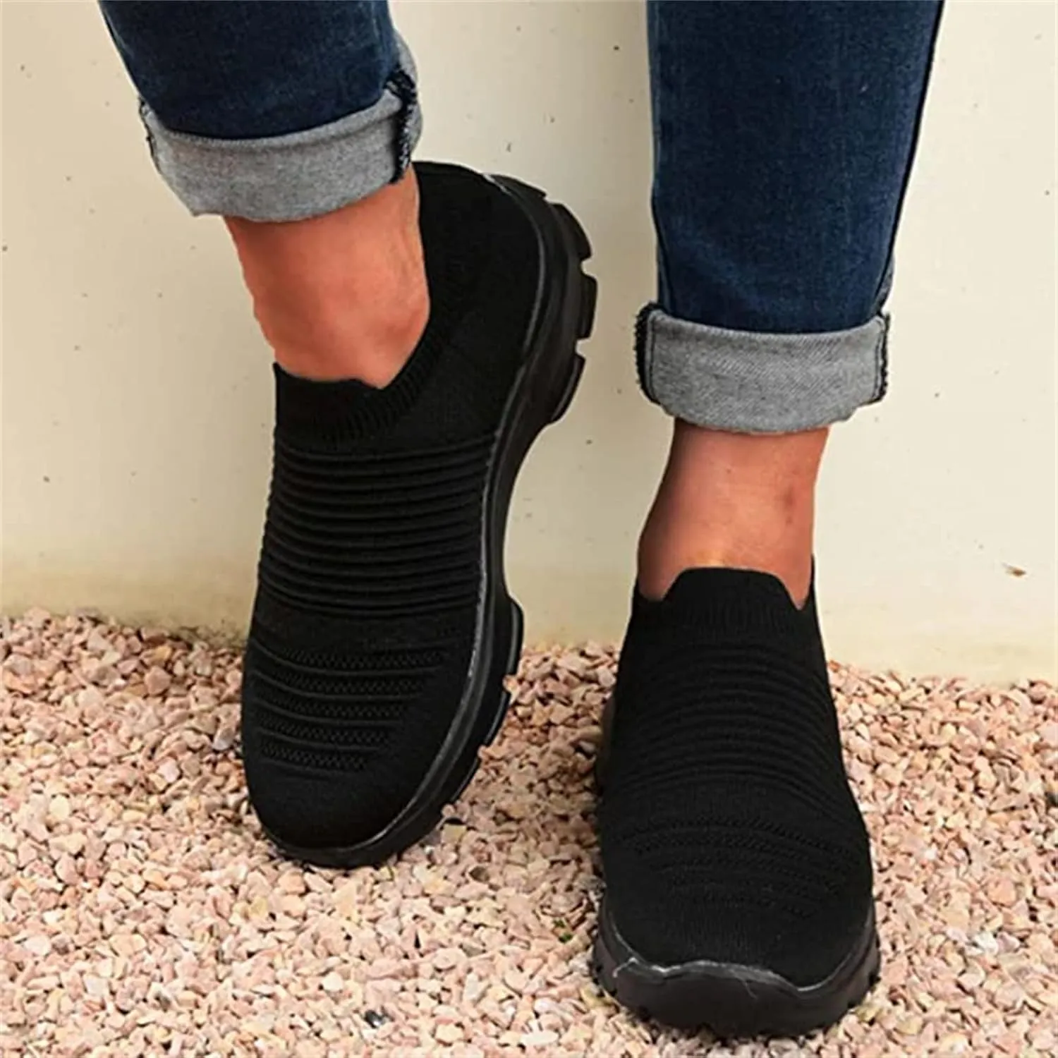 Ladmiple Sneakers For Women Comfortable Shoes Slip On Casual Walking Shoes Dressy Summer Fashion Non Slip Flats Loafers