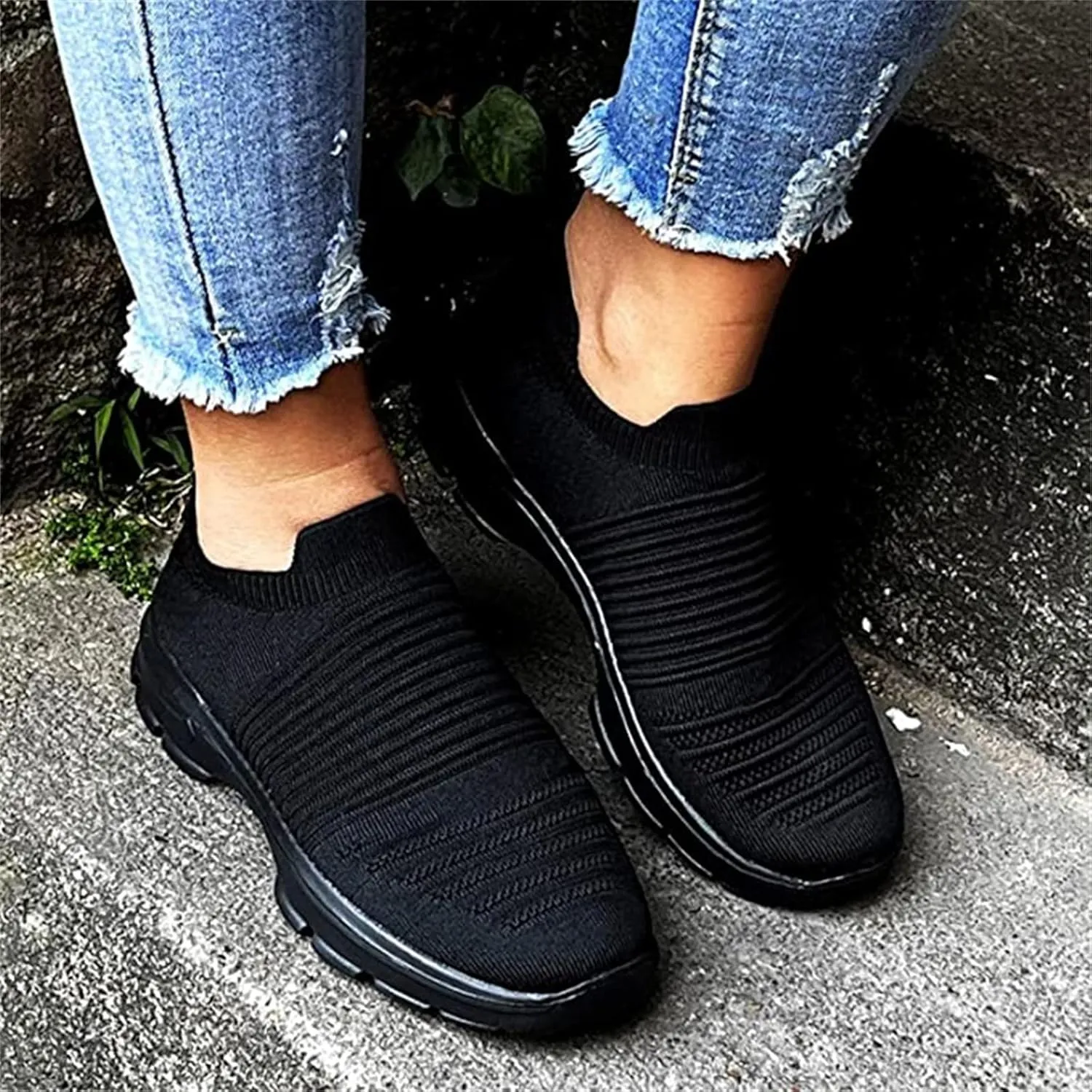 Ladmiple Sneakers For Women Comfortable Shoes Slip On Casual Walking Shoes Dressy Summer Fashion Non Slip Flats Loafers