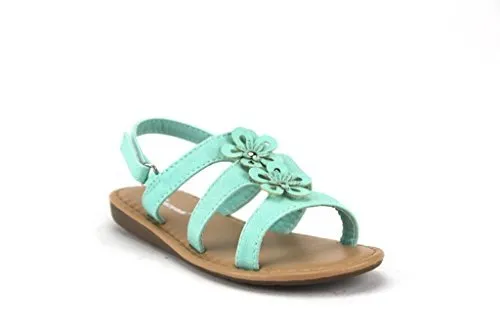 Little Toddler Girls Summer Slingback Gladiator Caged Open Toe Slides Flower Sandals