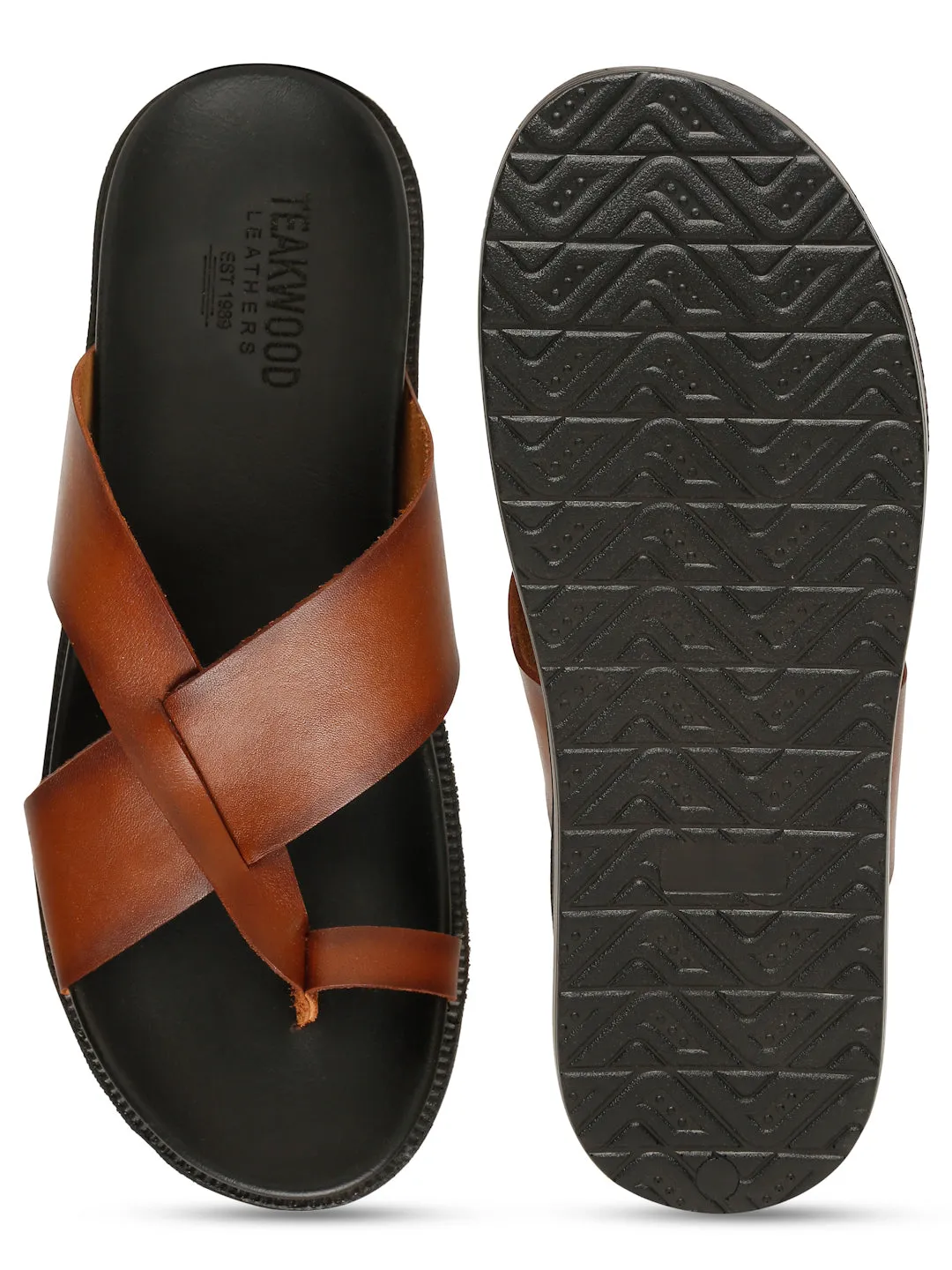Men's Tan Leather Toe Loop Sandals
