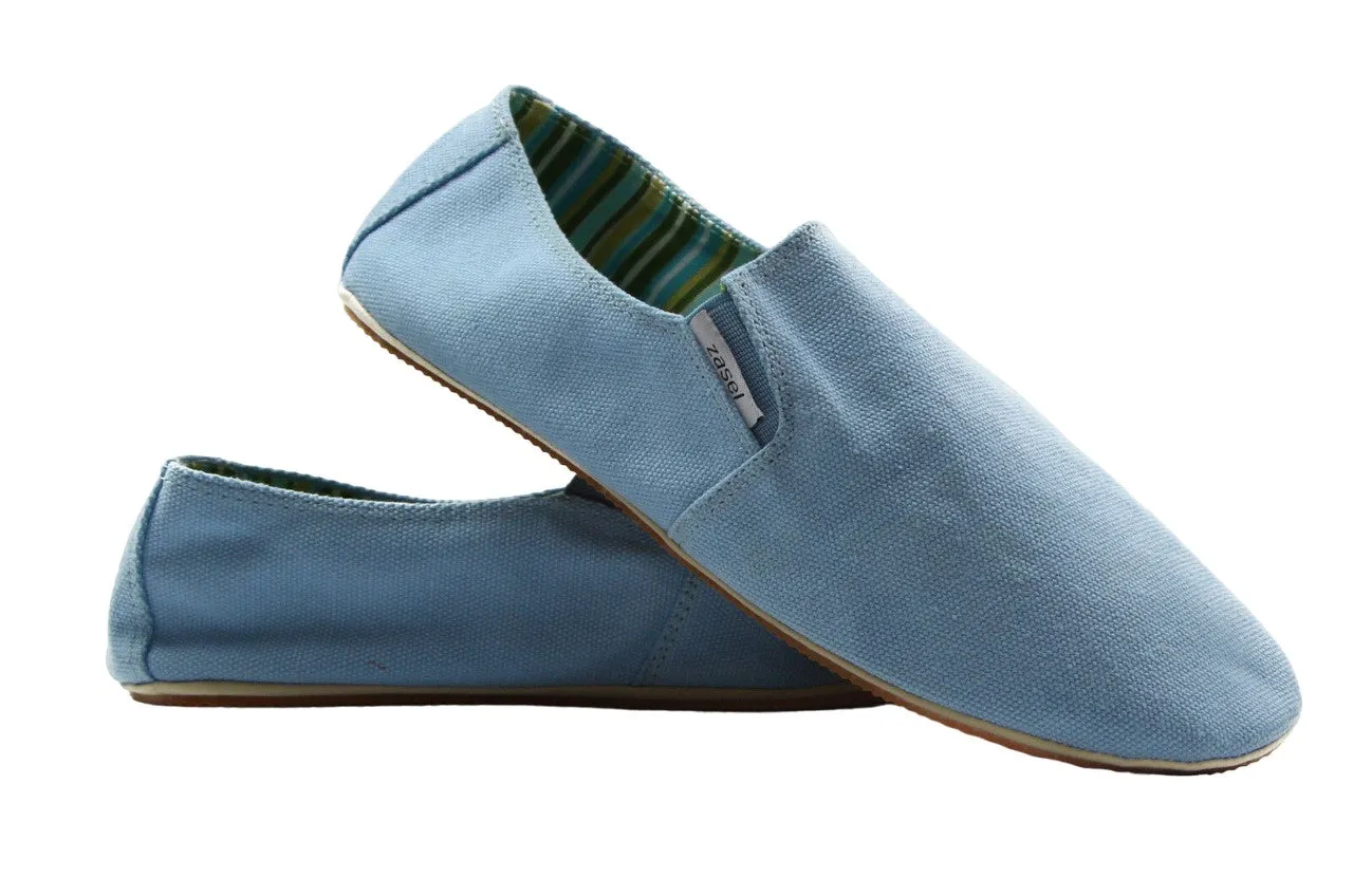 Mens Zasel Cotton Canvas Shoes Light Blue