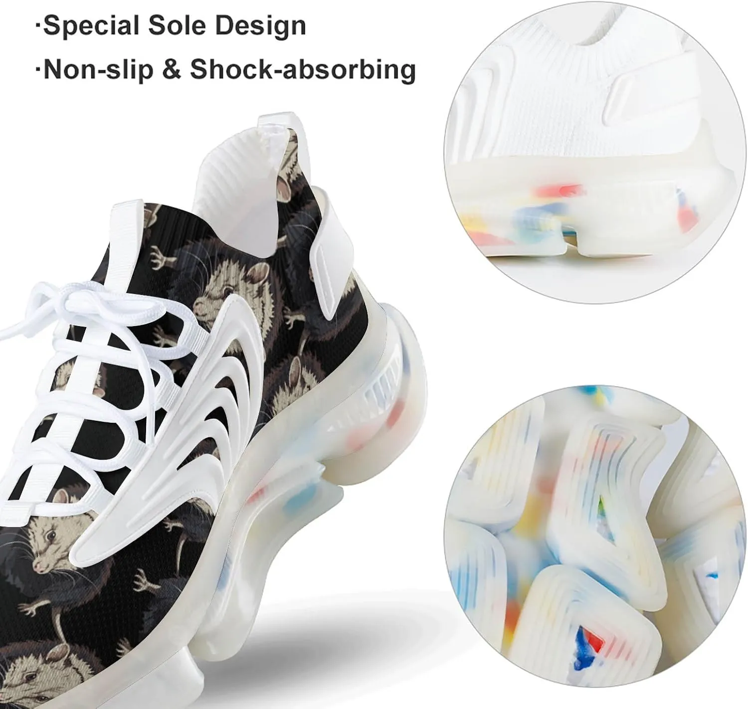 Opossum Mens Sneakers Running Shoes Lightweight Athletic Shoes for Jogging Walking Gym