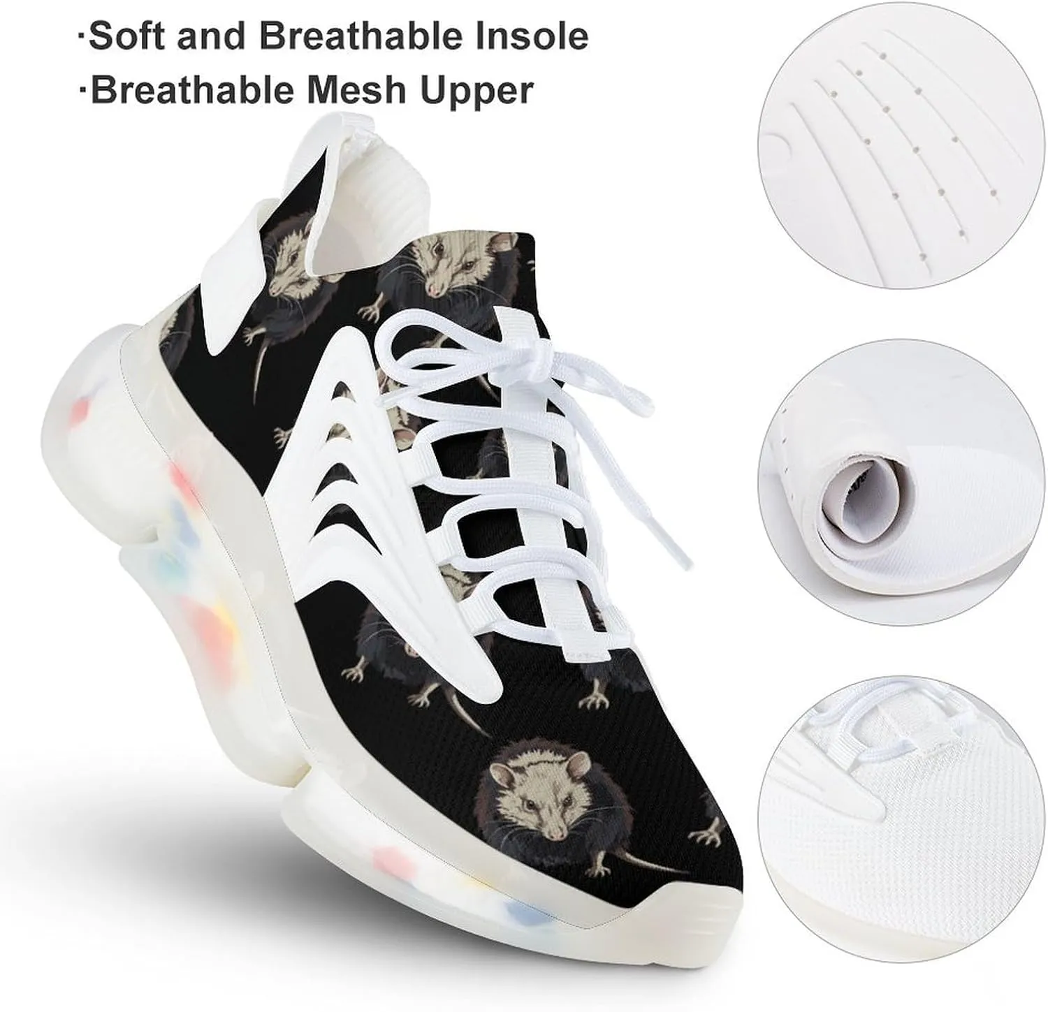 Opossum Mens Sneakers Running Shoes Lightweight Athletic Shoes for Jogging Walking Gym