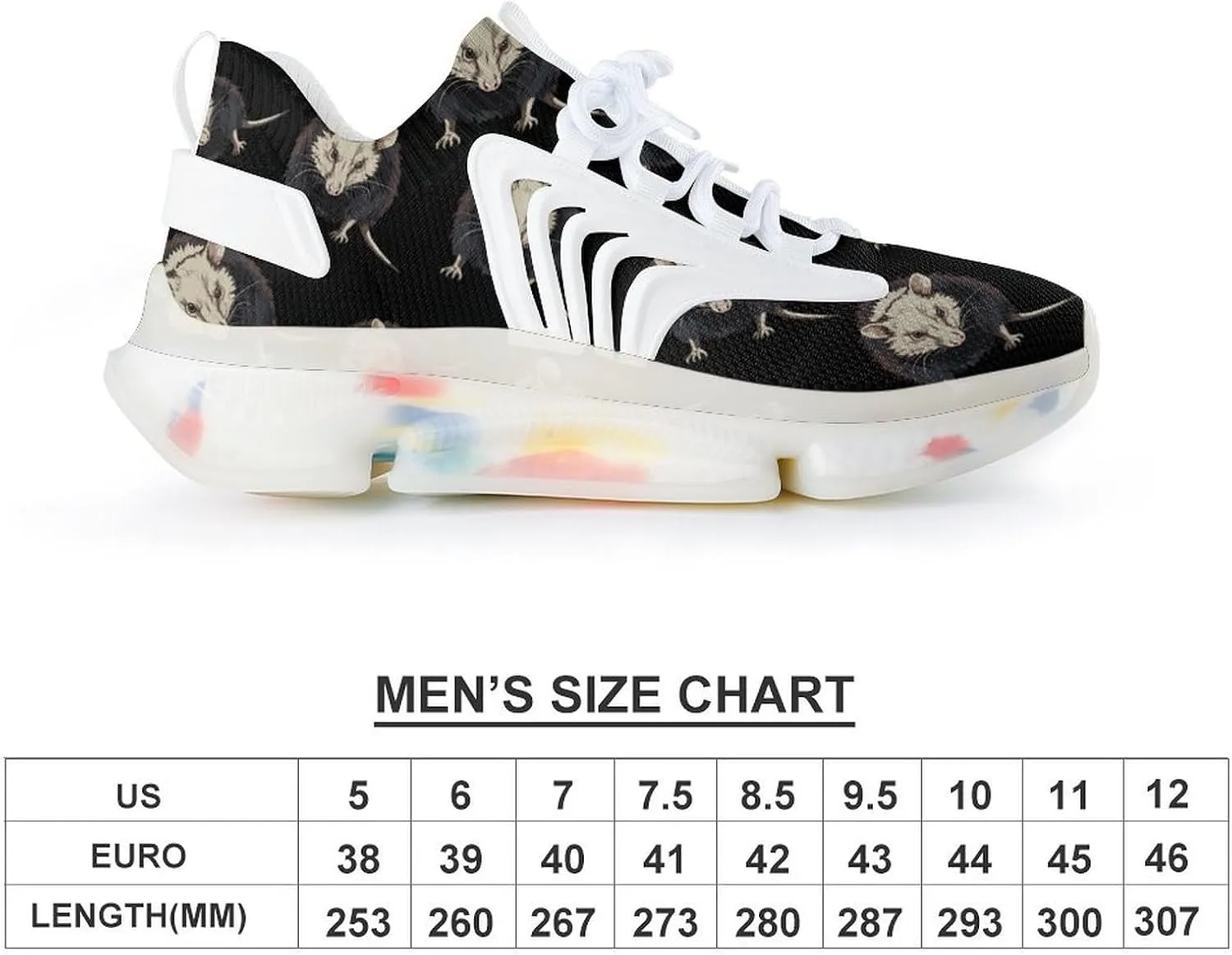 Opossum Mens Sneakers Running Shoes Lightweight Athletic Shoes for Jogging Walking Gym