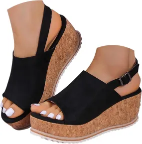 peqiut Orthopedic Wedge Sandals for Women Summer Women's Platform Wedges Heels Sandals Wedge Espadrilles Ankle Strap Sandals