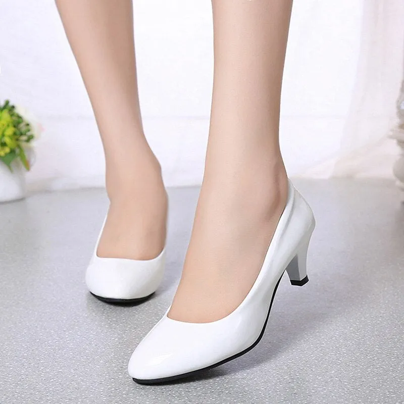 Pumps Nackt Flacher Mund Frauen Schuhe Mode Büroarbeit Hochzeitsfeier Schuhe Damen Niedriger Absatz Schuhe
