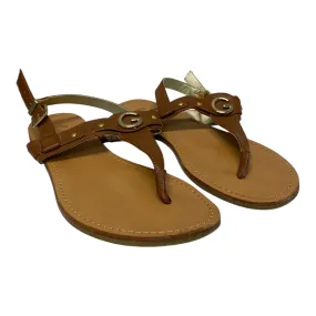 Sandals Flats By Guess In Brown, Size:9