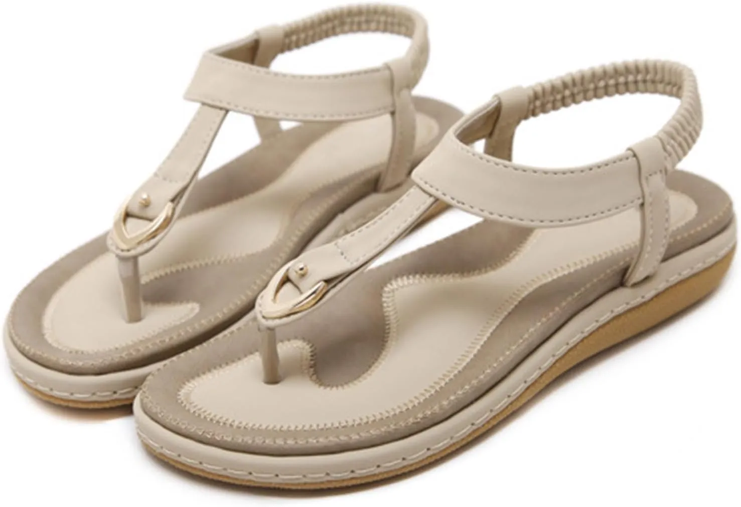 Sandals for Women Arch Support Open Toe Soft Beach Slip-On Wedge Platform with Twist Knot Bow Summer Non Slip Dressy Flat 2025 Bohemian T-Strap Low Heel Slipper Flip Flop Thong