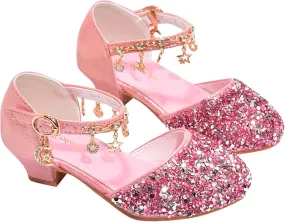 Shoes Baby Girls Low Heel Dress Shoes Sparkle Mary Jane Flower Girls Wedding Birthday Party Prom Sandals Toddler