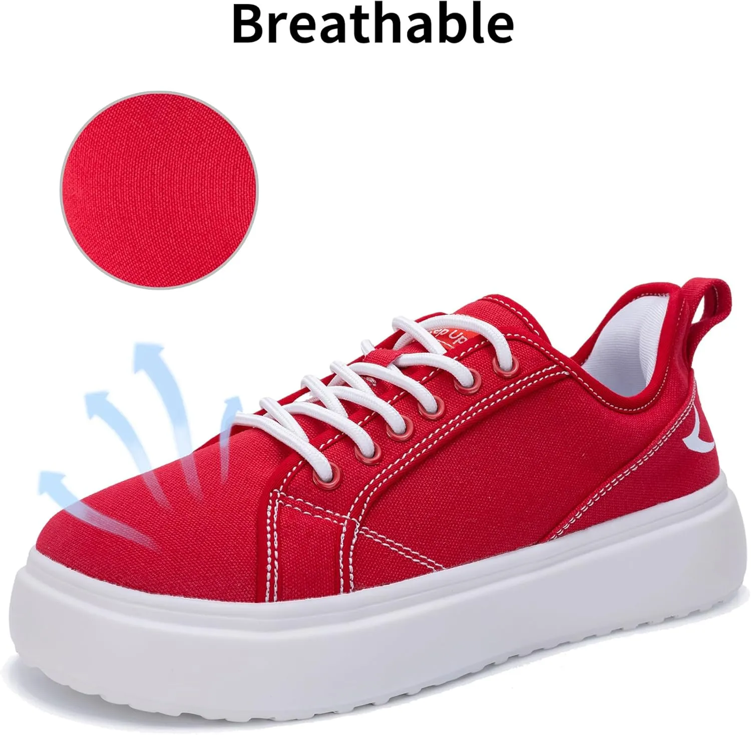 SURRAY Women's Wide Toe Box Canvas Sneakers Comfortable Slip On Walking Shoes for Women Casual Platform Fashion Sneaker US 6-11