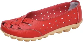 Womens Orthopedic Loafers Wide Width Hollow Out Breathable Loafers Faux Leather Sandals Comfortable Non Slip Shoes Lightweight Casual Sandal Summer Walking Shoes for Beach Vacation Flats Sandal