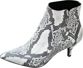 Women's Pointed Toe Stiletto Low Heel Ankle Booties Fashion Leopard Snake Print Short Booties Elegant Zipper Bootie